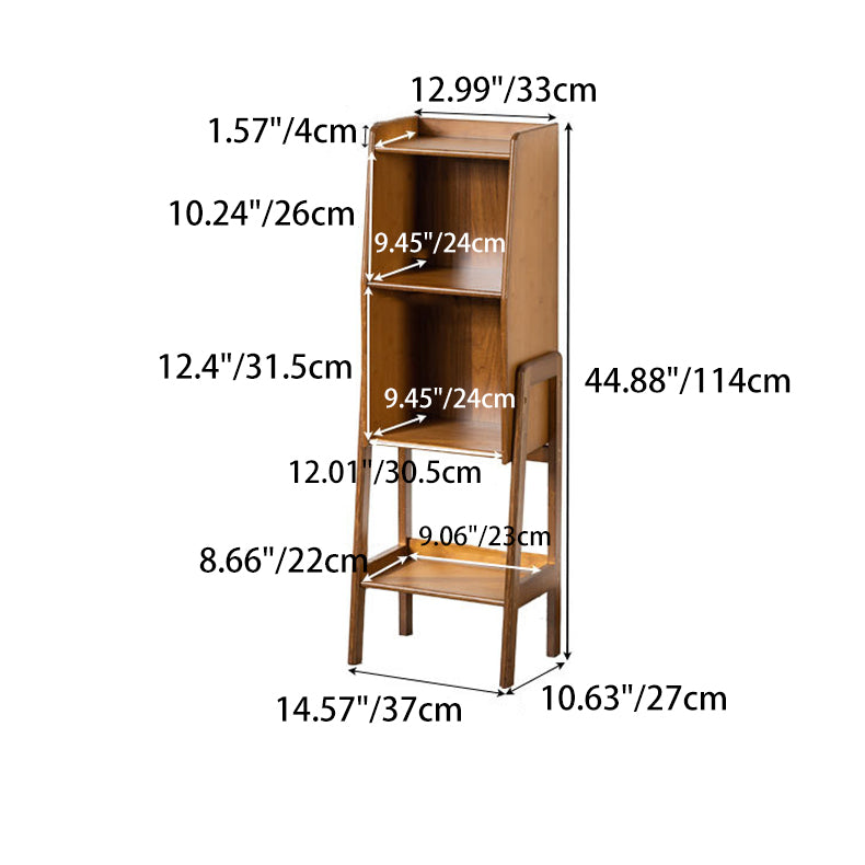 Modern Minimalist Rectangular Bamboo Bookshelves 3/4/5-Tier For Living Room