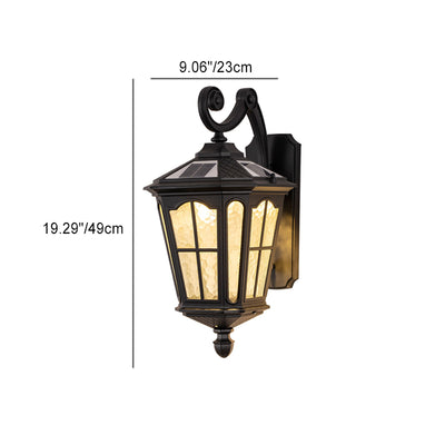 Lámpara de Aplique de Pared Exterior de 1 Luz con Farol Cubo de Casa de Campo Tradicional de Aluminio y Vidrio para Jardín 