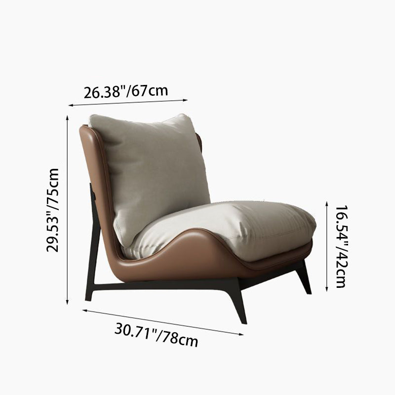 Contemporary Scandinavian Faux Leather Carbon Steel Latex Cotton Sofa For Living Room