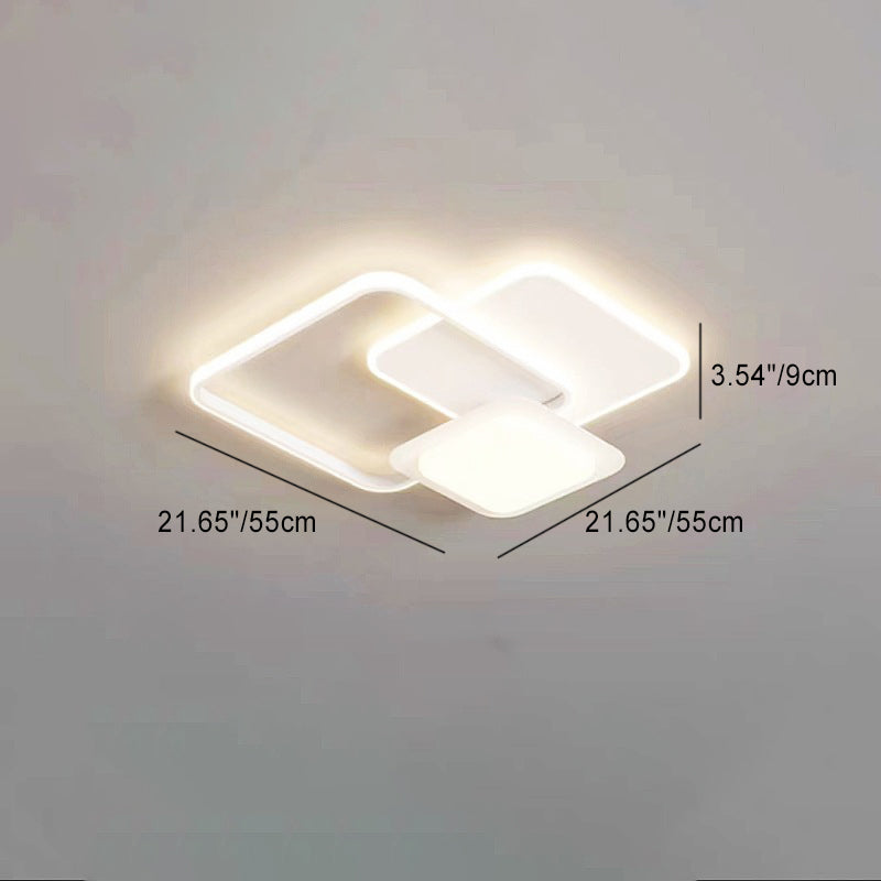 Moderne minimalistische runde quadratische Eisen Acryl LED Unterputz Deckenleuchte für Schlafzimmer 