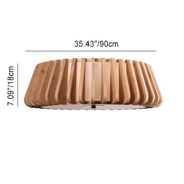 Contemporary Nordic Solid Wood Round Shape 3/4/5 Light Ceiling Light For Living Room