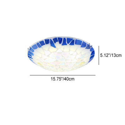 Vintage Creative Mediterranean Shell Design Dome 2/3/4-Light Flush Mount Ceiling Light