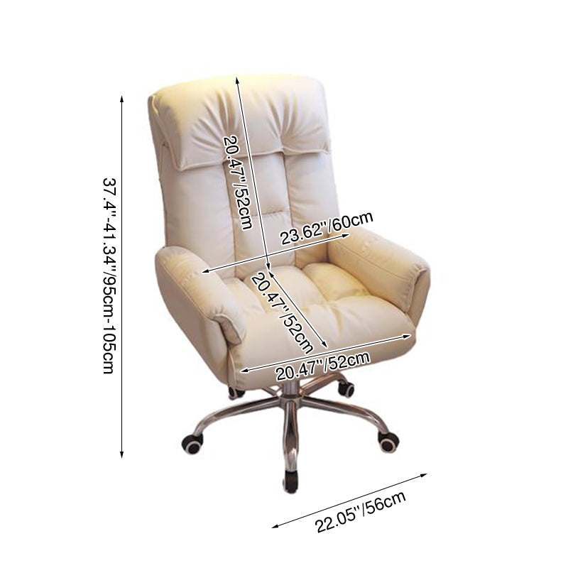 Chaise de bureau moderne minimaliste en tissu et acier inoxydable avec siège carré, dossier réglable et base pivotante pour bureau à domicile 