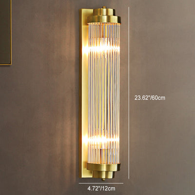 Cilindro de Vidrio de Hierro Tradicional Europeo Aplique de Pared de 2 Luces para Sala de Estar 