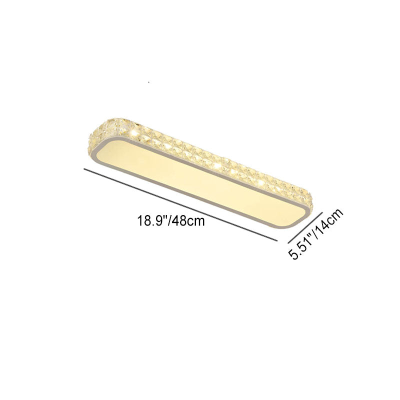 Lumière de plafond à montage affleurant LED en acrylique à bande longue en cristal moderne 