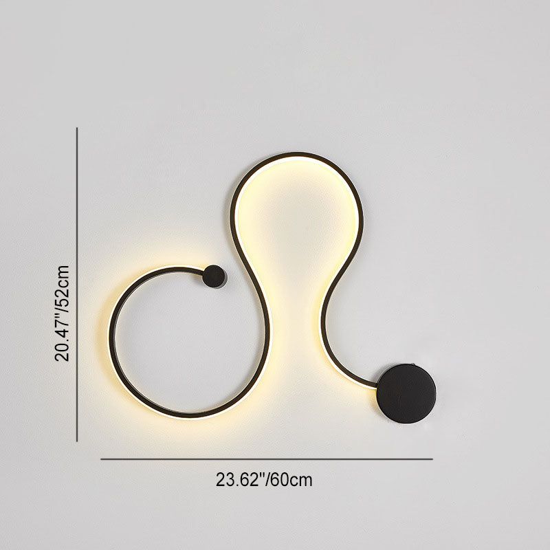 Contemporary Nordic Aluminum Silicone Lines LED Wall Sconce Lamp For Living Room