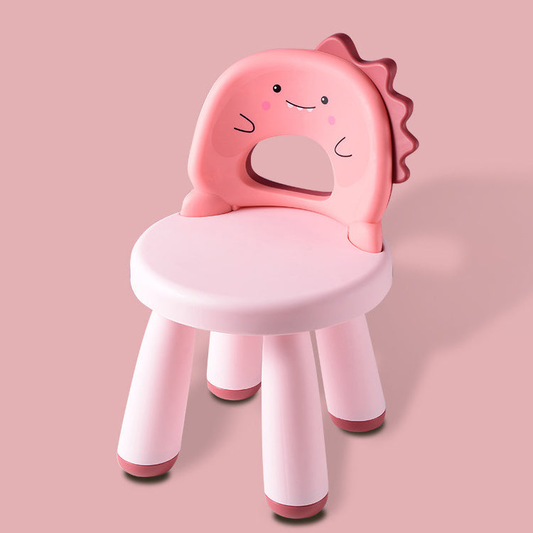 Tabouret rond en plastique pour enfants créatif contemporain avec dossier en forme de dinosaure pour le salon 