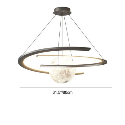 Nordic Minimalist Kids Wrought Iron Planet LED Chandelier