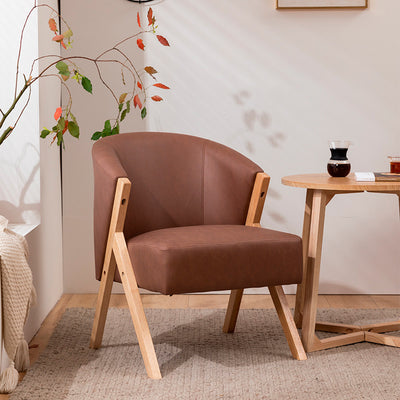 Contemporary Scandinavian Square Rubberwood Solid Wood Plywood Performance Fabric Faux Wool Foam Sponge Chair For Living Room
