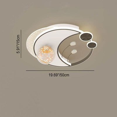 Contemporary Nordic Iron Acrylic Elliptical Star LED Semi-Flush Mount Ceiling Light For Bedroom