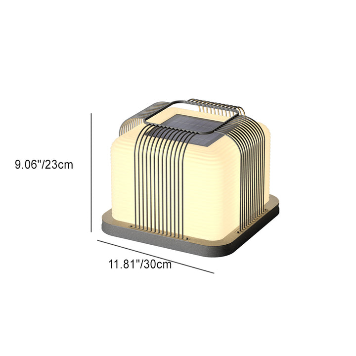 Lumière paysagère LED en acier inoxydable étanche solaire de simplicité moderne pour jardin, lumière extérieure cubique carrée en PE 