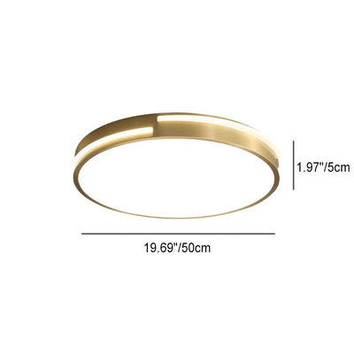 Lumière moderne de luxe ronde en cuivre acrylique LED plafonnier encastré 