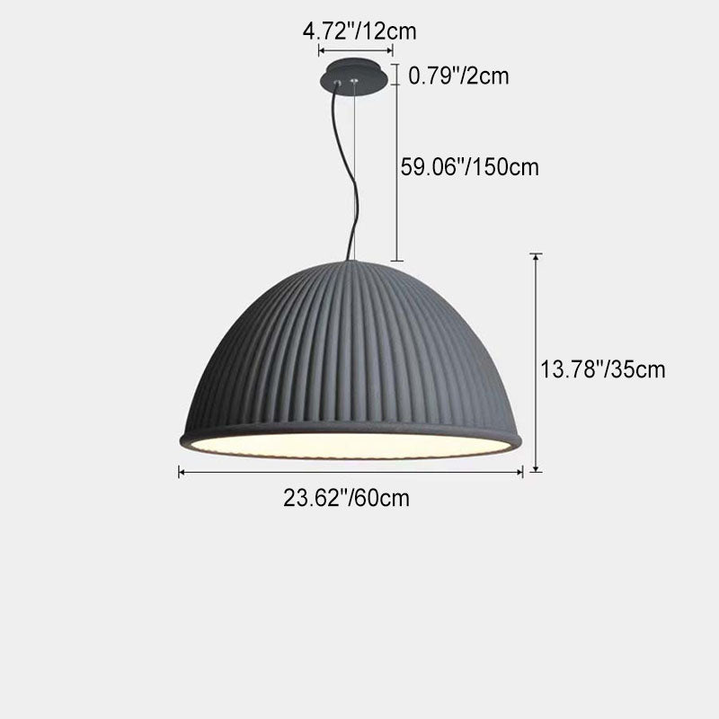 Contemporary Scandinavian Resin Half Circle Stripe Design 1-Light Pendant Light For Dining Room