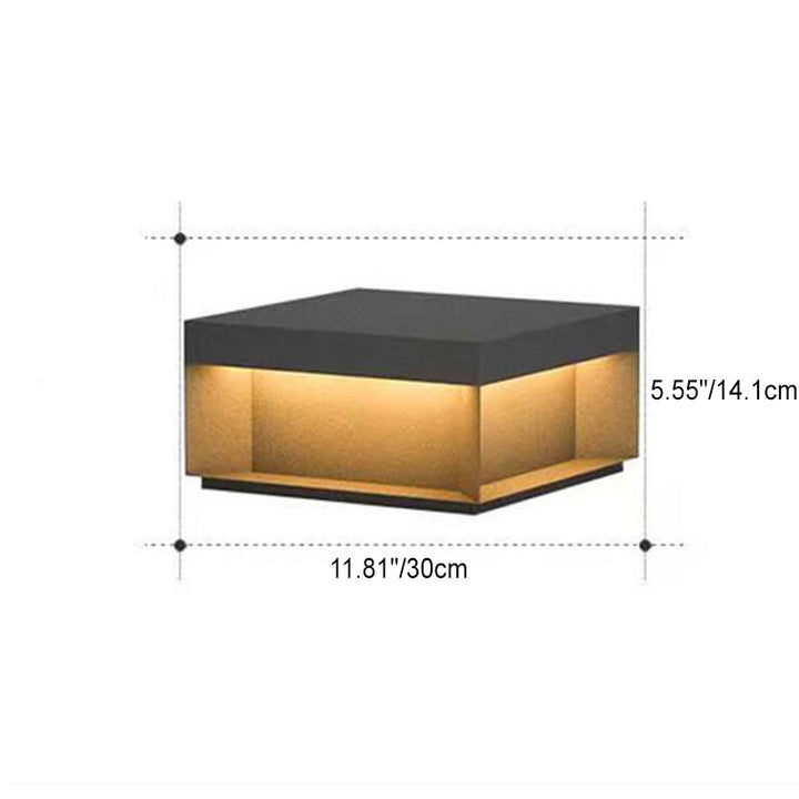 Moderne minimalistische einfache Edelstahl-Glas-Würfel-LED-Solar-Außenlandschaftsleuchte für die Außenpatio 