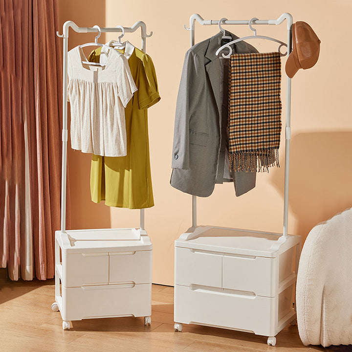Modern Minimalist Cat Ear Shape Rectangular PP Carbon Steel Movable Storage Cabinet 3-Cabinet For Bedroom