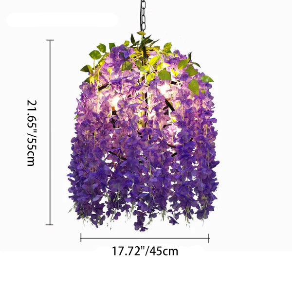 Zeitgenössischer kreativer Kronleuchter aus Eisen mit Blumenoptik aus Kunststoff und Seidenstoff mit bunten Blumen, 1/3/5-flammig, für Wohnzimmer &amp; Schlafzimmer 
