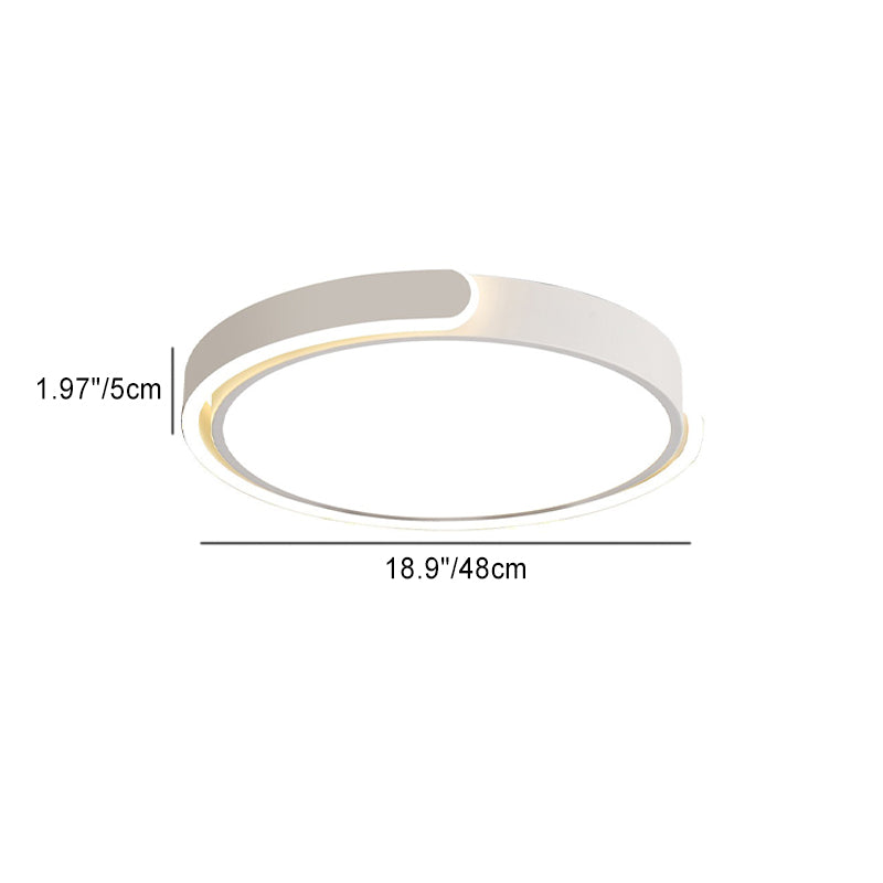 Plafonnier LED rond minimaliste moderne en aluminium et acrylique pour chambre 