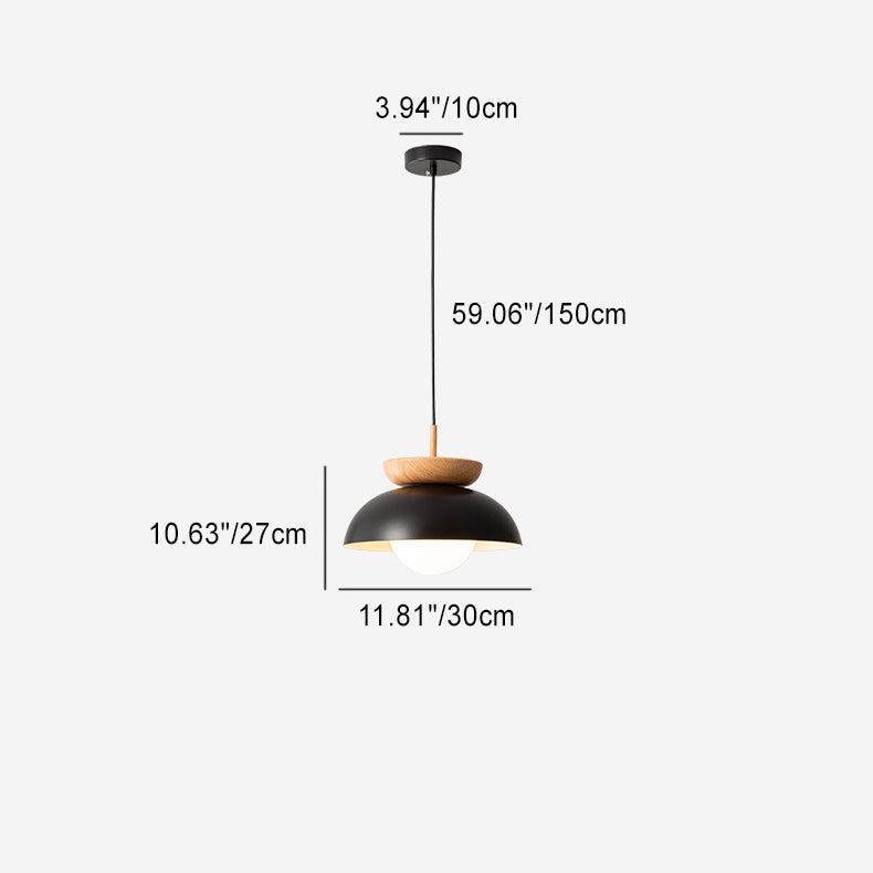 Moderne minimalistische runde Pendelleuchte aus Eisen mit 1 Licht für Wohnzimmer 