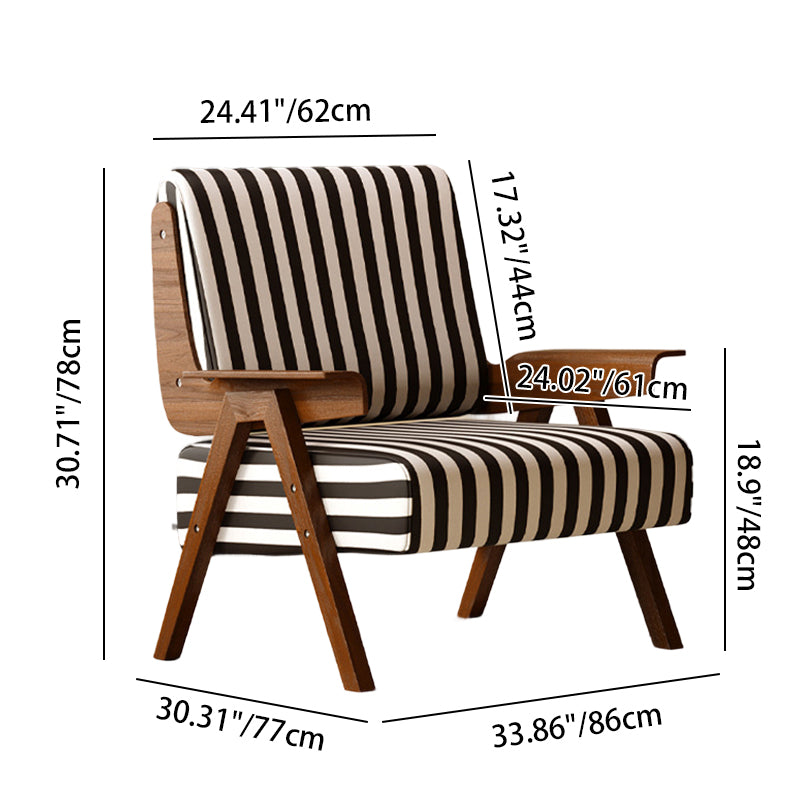 Traditional French Rectangular Velvet Solid Wood Accent Chair Backrest Armrest For Living Room