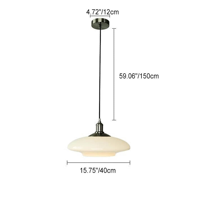 Lámpara colgante de 1 luz de hardware de vidrio ovalado crema moderno francés 