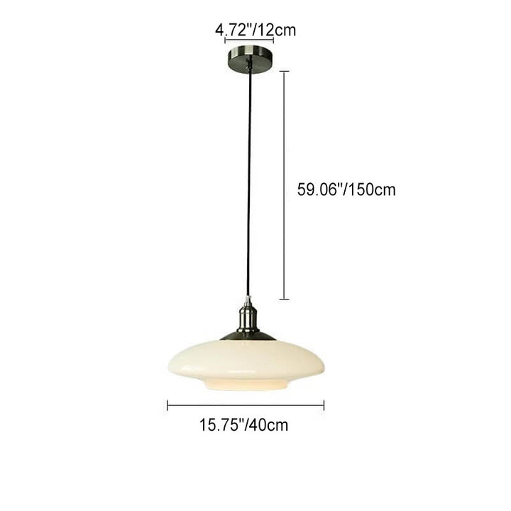 Lámpara colgante de 1 luz de hardware de vidrio ovalado crema moderno francés 