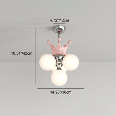 Moderne minimalistische Prinzessin Crown Metall Acryl LED Pendelleuchte für Schlafzimmer 