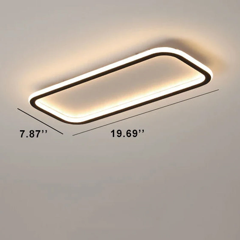 Minimalist 1-Light Linear Acrylic 3 Color Changeable LED Flush Mount Lighting