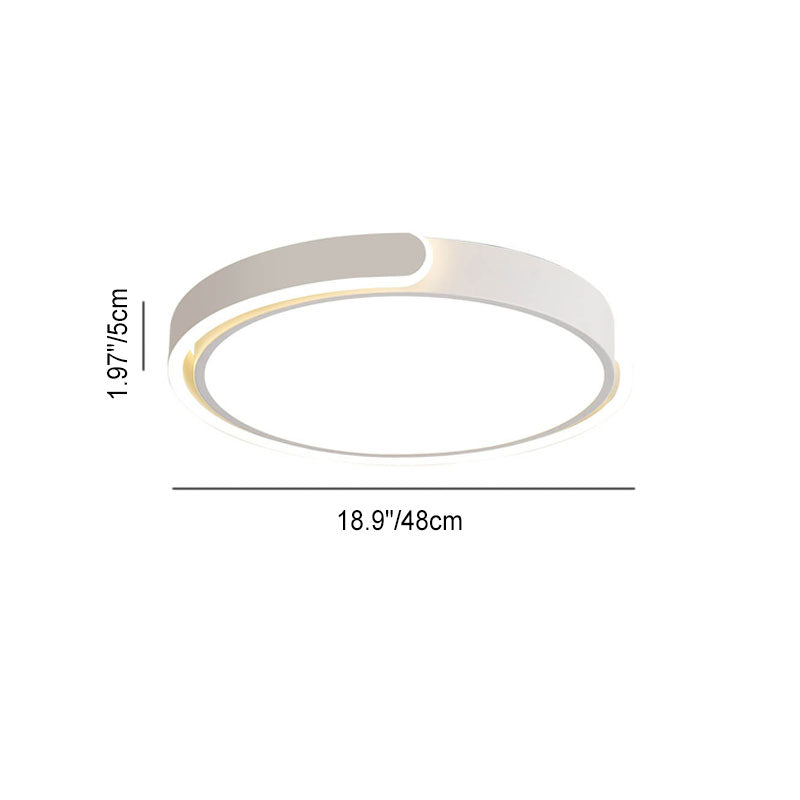 Plafonnier LED rond en aluminium et acrylique à monture affleurante pour chambre à coucher de style moderne et simple 