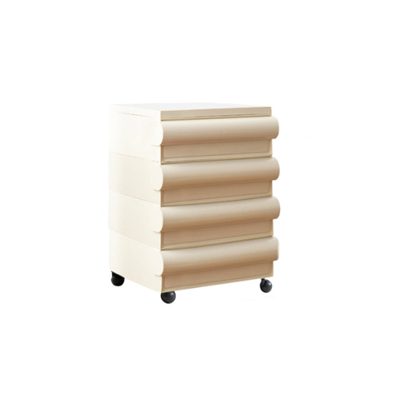 Table de nuit contemporaine scandinave rectangulaire cubique avec poignée arrondie en ABS 2/3/4 tiroirs amovibles pour chambre 