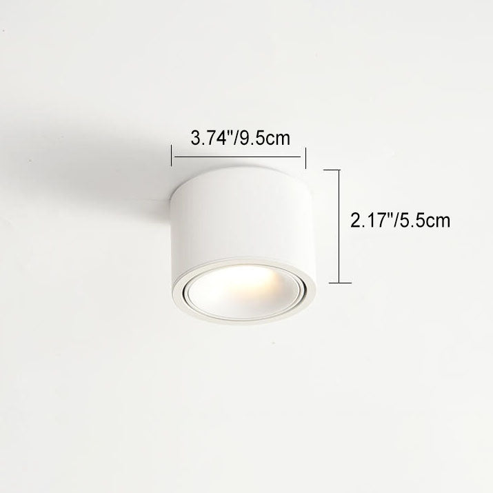 Modern Minimalist Aluminum Round Spotlight Adjustable LED Flush Mount Ceiling Light For Living Room