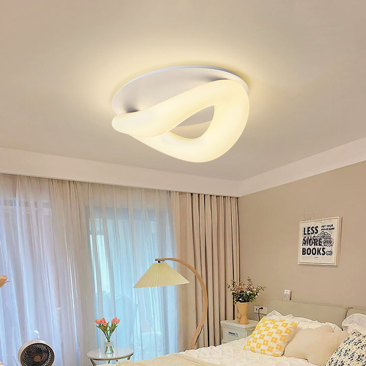 Moderne unbedeutende Deckenleuchte mit PE-Wellen-Ring-Hardware-LED zur bündigen Montage für Schlafzimmer 
