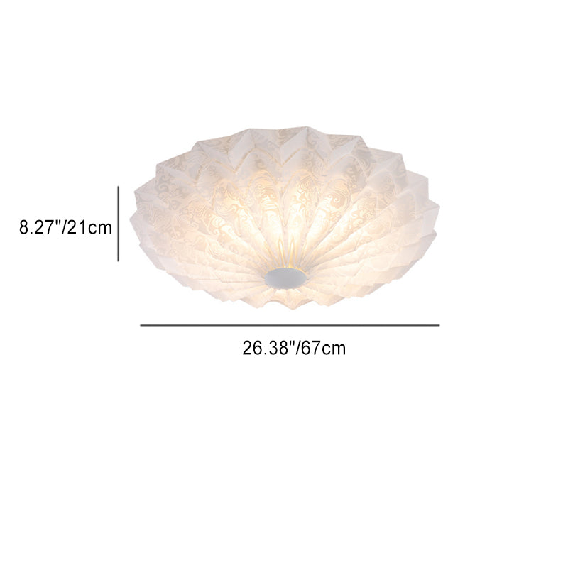 Plafonnier LED rond imprimé en acrylique fer nordique contemporain pour chambre à coucher 