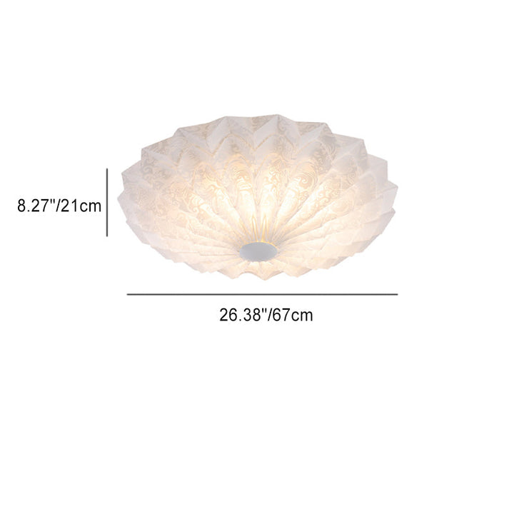 Plafonnier LED rond imprimé en acrylique fer nordique contemporain pour chambre à coucher 