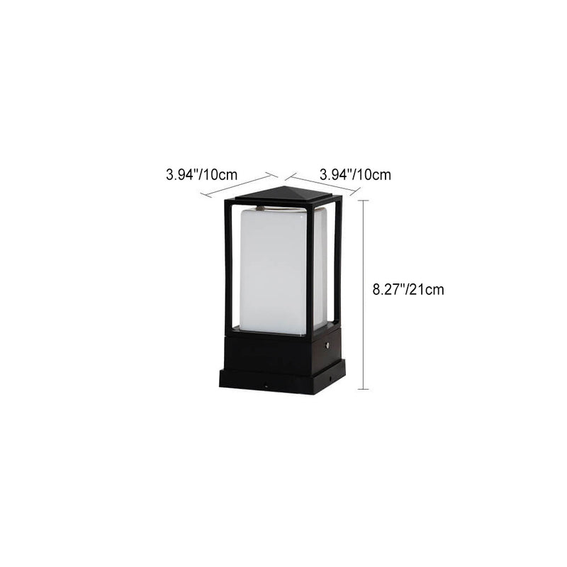 Modern Minimalist Rectangle PC PVC 1-Light Post Head Light For Outdoor Patio