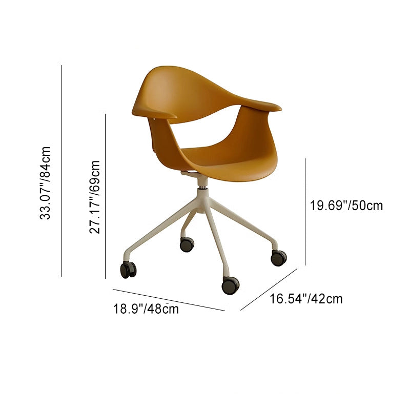 Zeitgenössischer nordischer geometrischer quadratischer PP-Aluminium-Schreibtischstuhl mit Rückenlehne und Armlehne für das Home-Office 