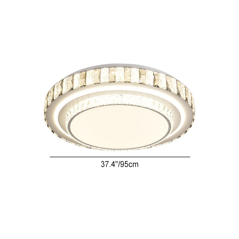 Luz de techo LED de montaje empotrado redonda minimalista moderna de acrílico y cristal de hierro para dormitorio 