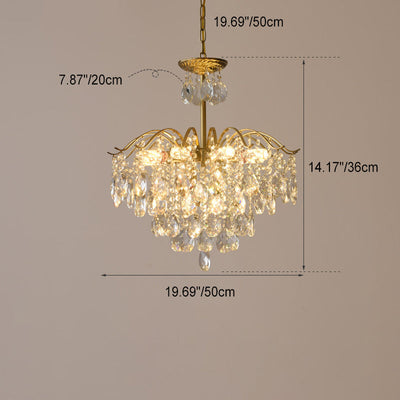 Contemporary Scandinavian Branch Crystal Iron 6/10/11/14 Light Chandelier For Bedroom