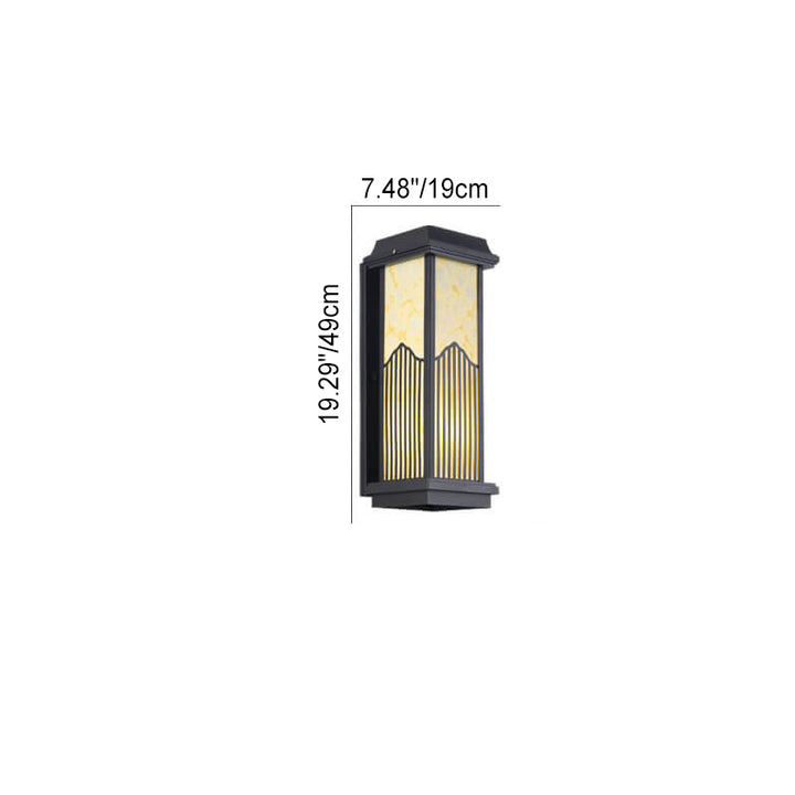 Lámpara de Aplique de Pared Impermeable para Exteriores de LED de Columna Rectangular de Aluminio Retro Chino 