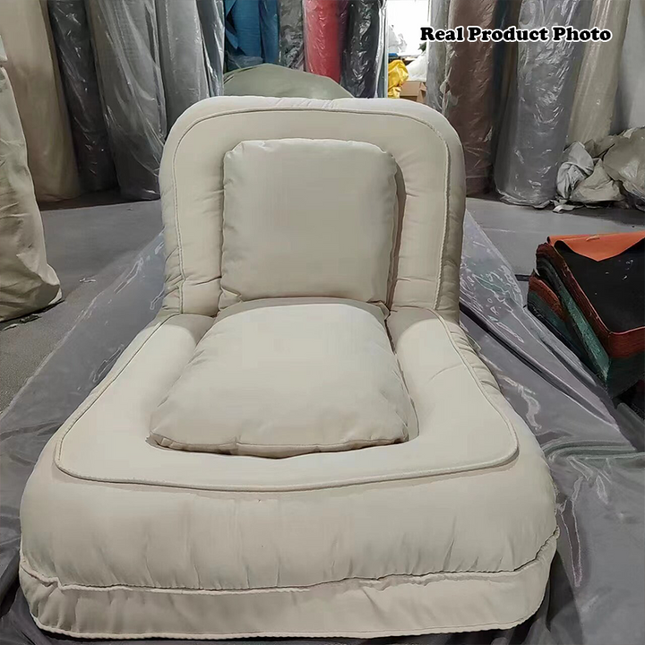 Modern Minimalist Rectangle Chenille Iron Accent Chair Backrest For Living Room