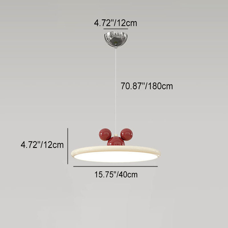 Modern Minimalist Disc Flying Saucer Hardware Aluminum LED Pendant Light For Living Room