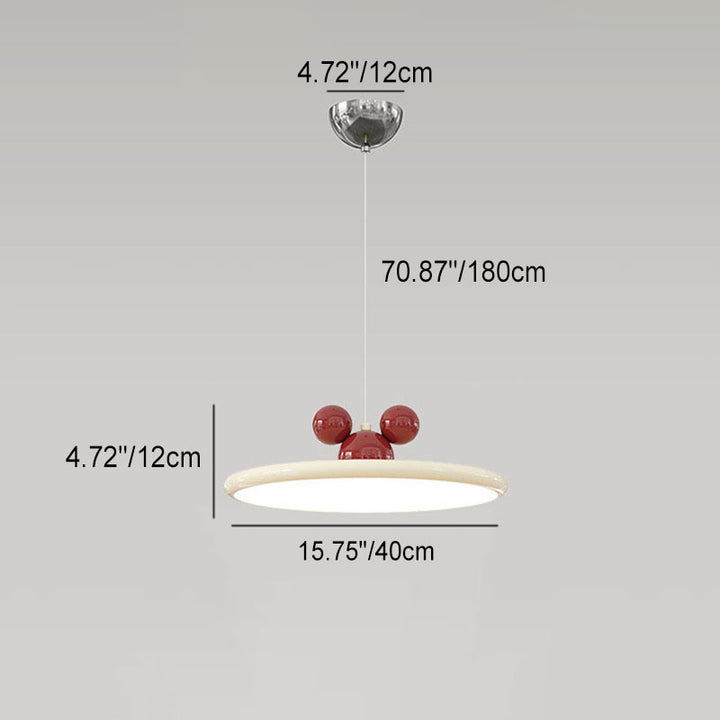 Modern Minimalist Disc Flying Saucer Hardware Aluminum LED Pendant Light For Living Room