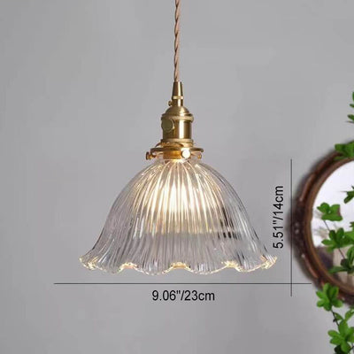 Luz colgante de 1 luz de vidrio de nogal de cobre minimalista moderno nórdico 