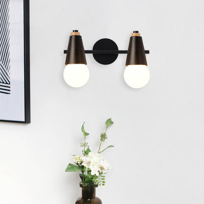 Moderne Einfachheit Holz Eisen Horn Kegel 1/2/3 Licht Wand Leuchte Lampe Für Nacht 