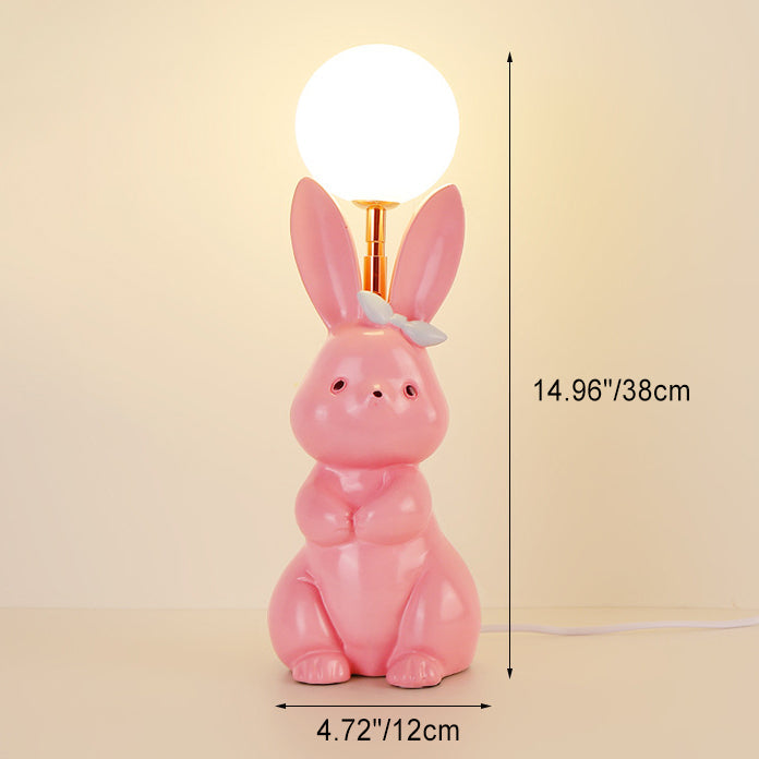Lampe de table à 1 lumière en verre avec orbe en métal et plumes de lapin Art Déco moderne pour chambre à coucher 