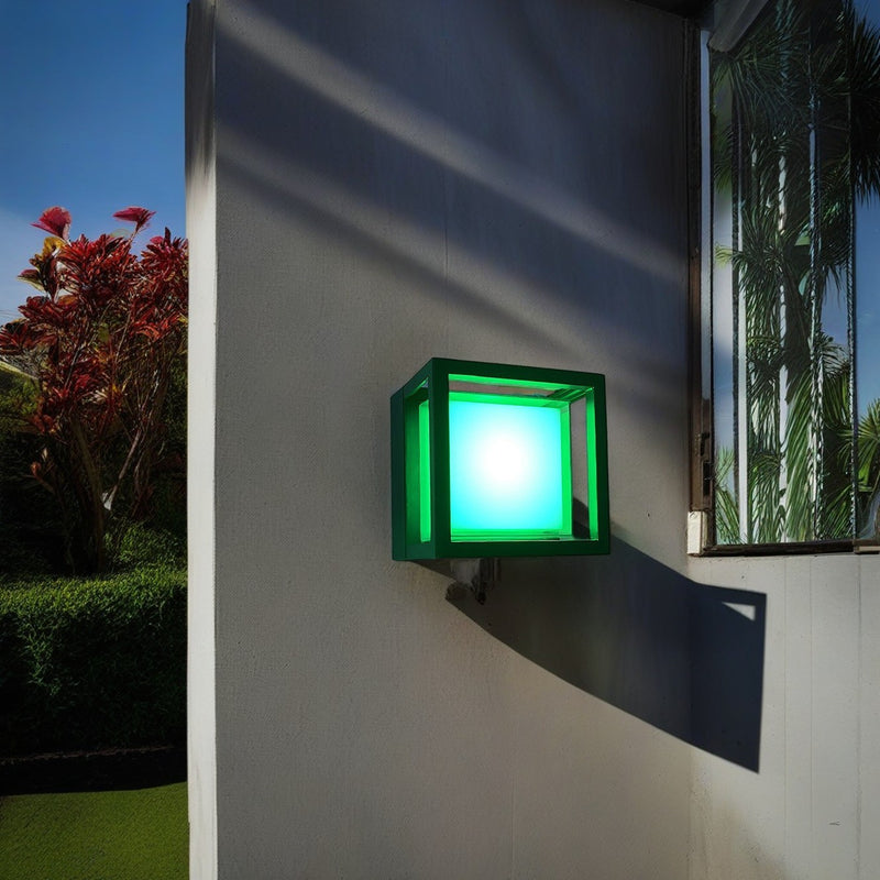 Applique murale moderne minimaliste étanche en aluminium carré acrylique LED pour jardin 