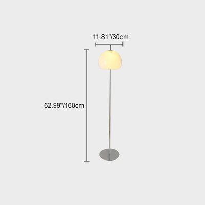 Contemporary Retro Mushroom Hardware Glass 2-Light Standing Floor Lamp For Living Room