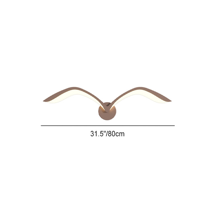 Modern Minimalist Iron Acrylic Gull Arch LED Wall Sconce Lamp For Living Room