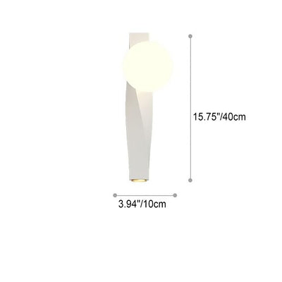 Applique Murale Sphère Longue 1-Lumière en Plastique Style Crème Minimaliste Nordique 