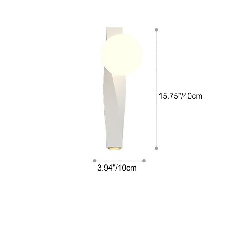 Applique Murale Sphère Longue 1-Lumière en Plastique Style Crème Minimaliste Nordique 