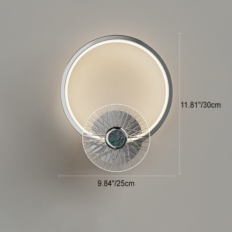 Applique Murale LED en Acrylique Géométrique Créatif Contemporain Demi-cercle pour Chambre 